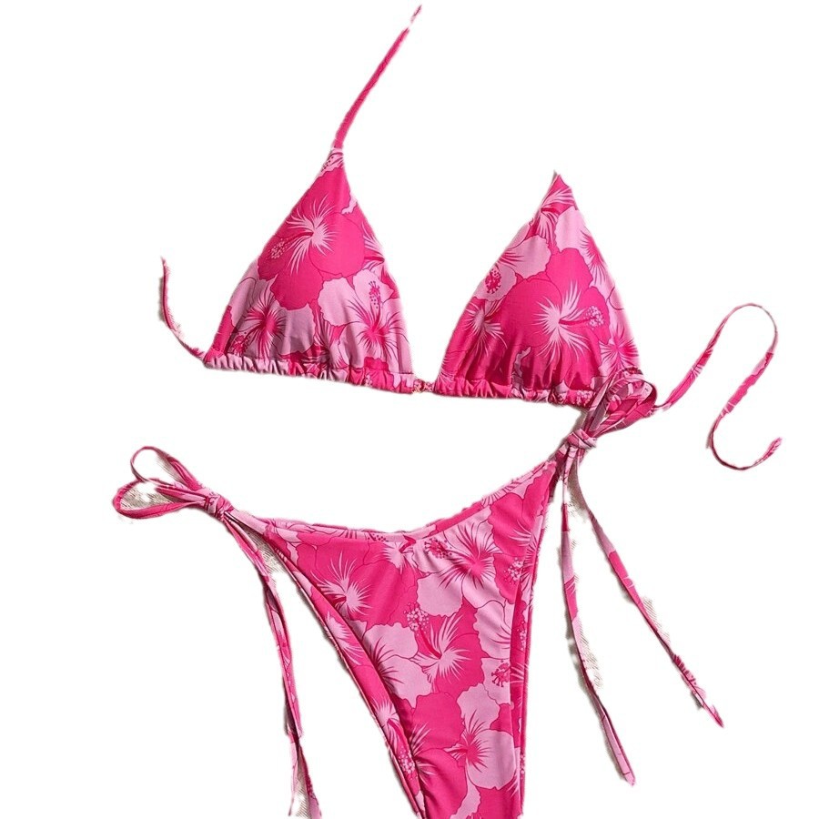 Triangular Cup Printed Sexy Bikini Two-Piece Swimsuit For Women