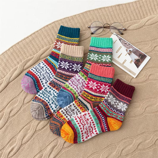 Women's Leisure Printing Ethnic-style Warm Womens Socks