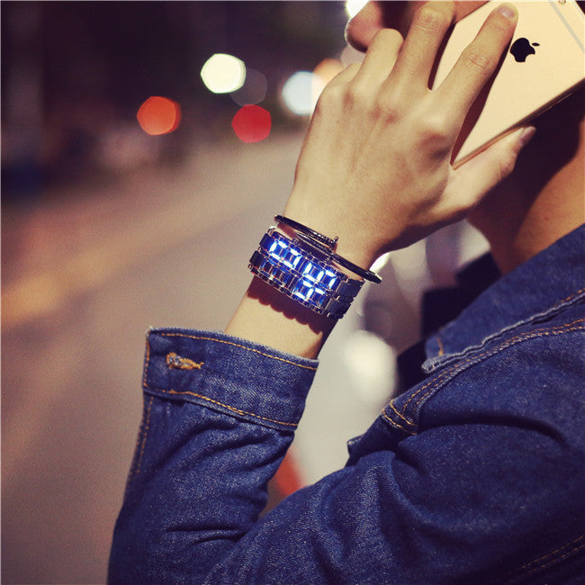 LED lava electronic watch