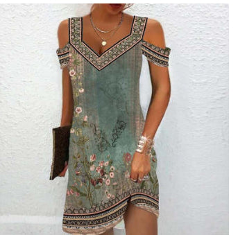 Women's Printed Slim Fitting Dress