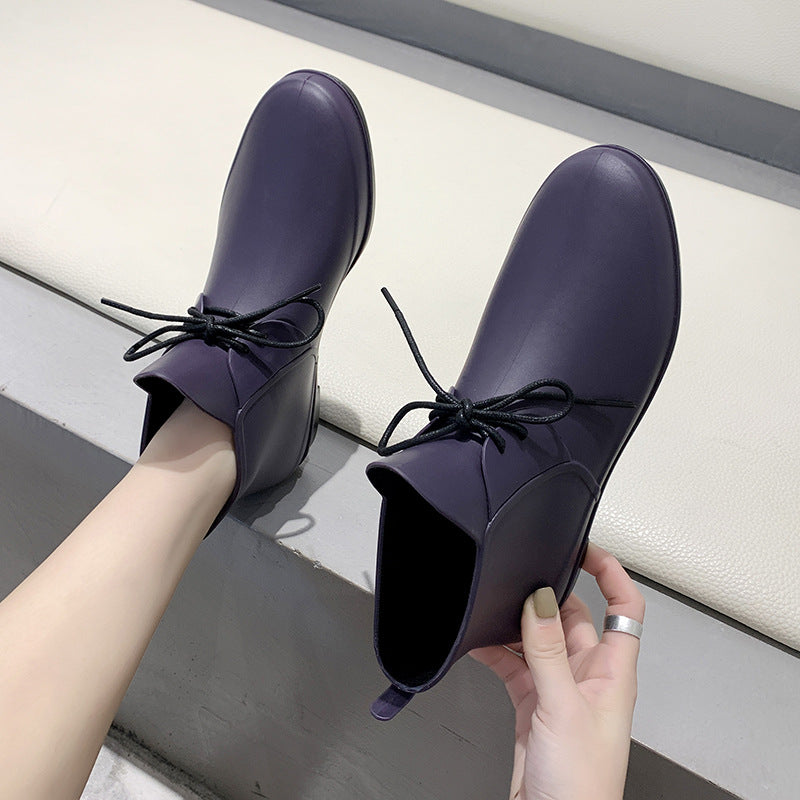 Women's Short Tube Grocery Shopping Waterproof Kitchen Rubber Shoes