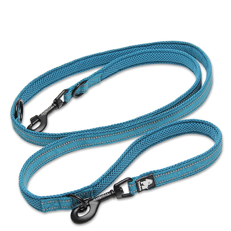 Pet Dog Multi-functional Hand Holding Rope Double-headed Outdoor Chain Crossbody Polyester Reflective