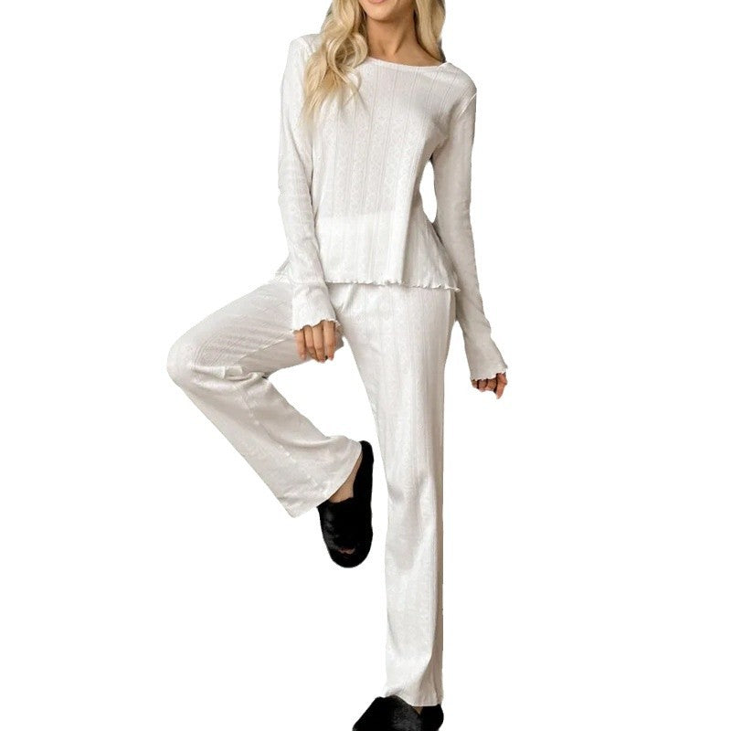 Women's Fashion Solid Color Casual Long-Sleeve Set