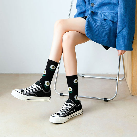 Single needle tube socks