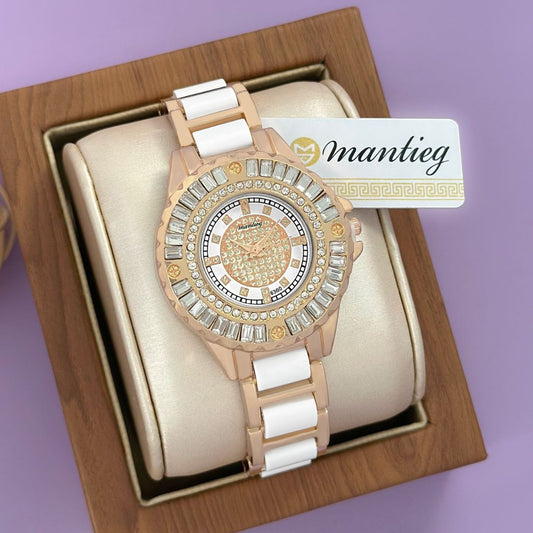 Quartz Watch With A Starry Dial And Diamond-encrusted Bezel