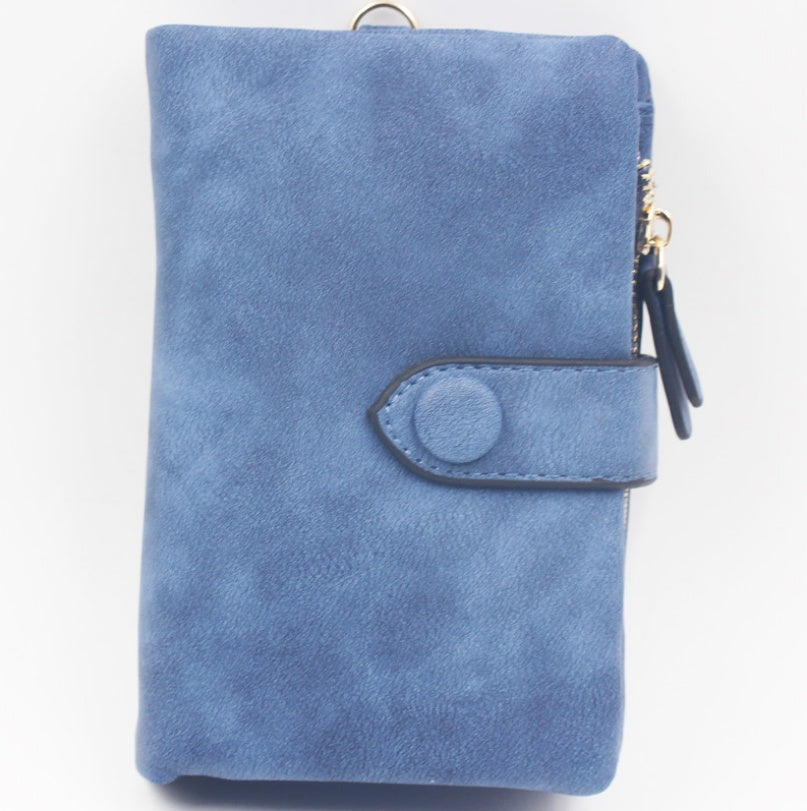 Factory Direct Frosted Purse Female Short Section Korean Student Cute More Card Lady Wallet Female