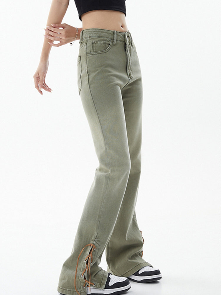 High Waist Slim Mopping Pants Trendy Ins