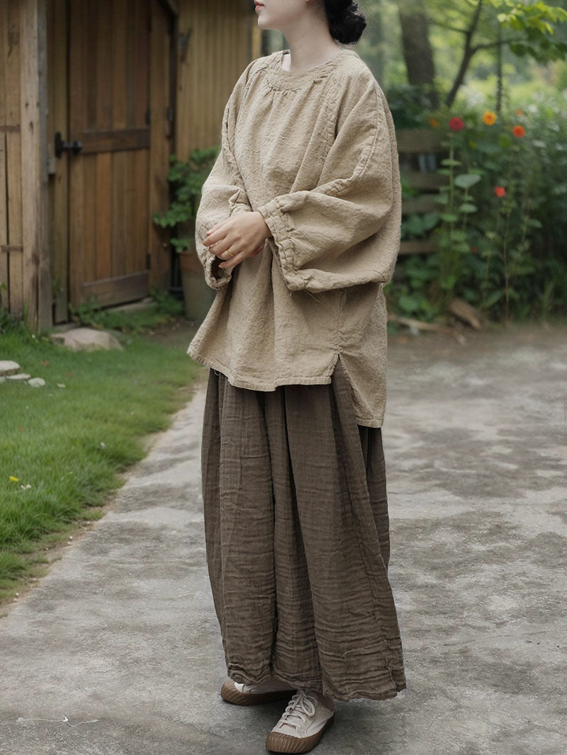 Simple Natural Wrinkle Elegant Skirt