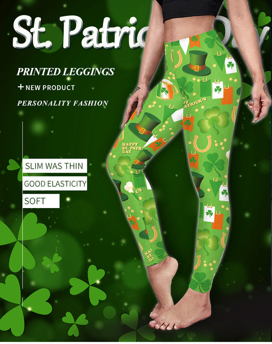 Saint Patrick's Day Digital Printed Women's Yoga Pants