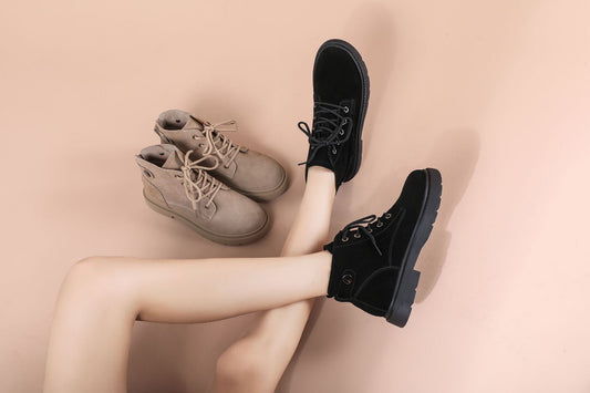 British Style Leather Thick Sole Increases In Height