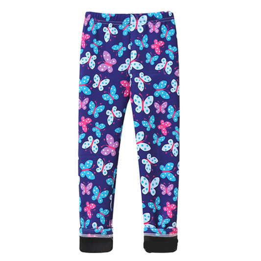 Girls' Thin Velvet Leggings In Spring And Autumn