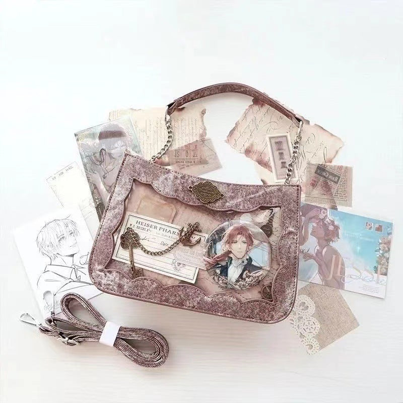 All-matching Transparent Shoulder Crossbody Denim Daily Bag