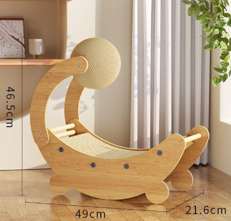 Moon Boat Shape Grinding Paw Chasing Ball Cat Scratch Board