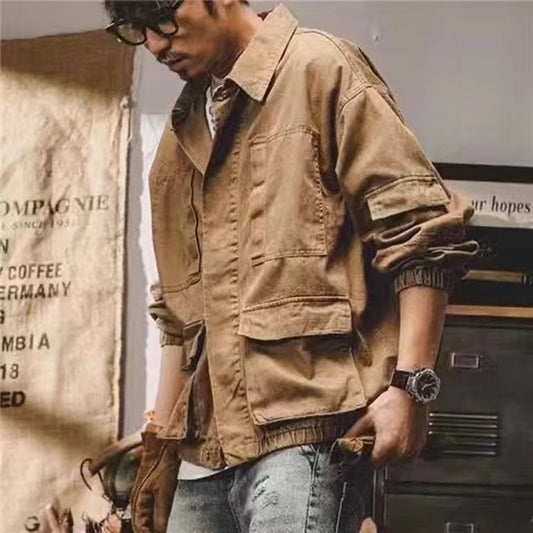 Men's Loose Retro Work Jacket Plus