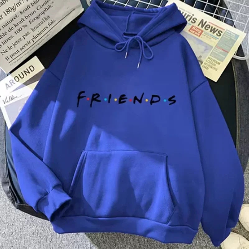Dame hættetrøje med lange ærmer og 'Letter Friend'-print