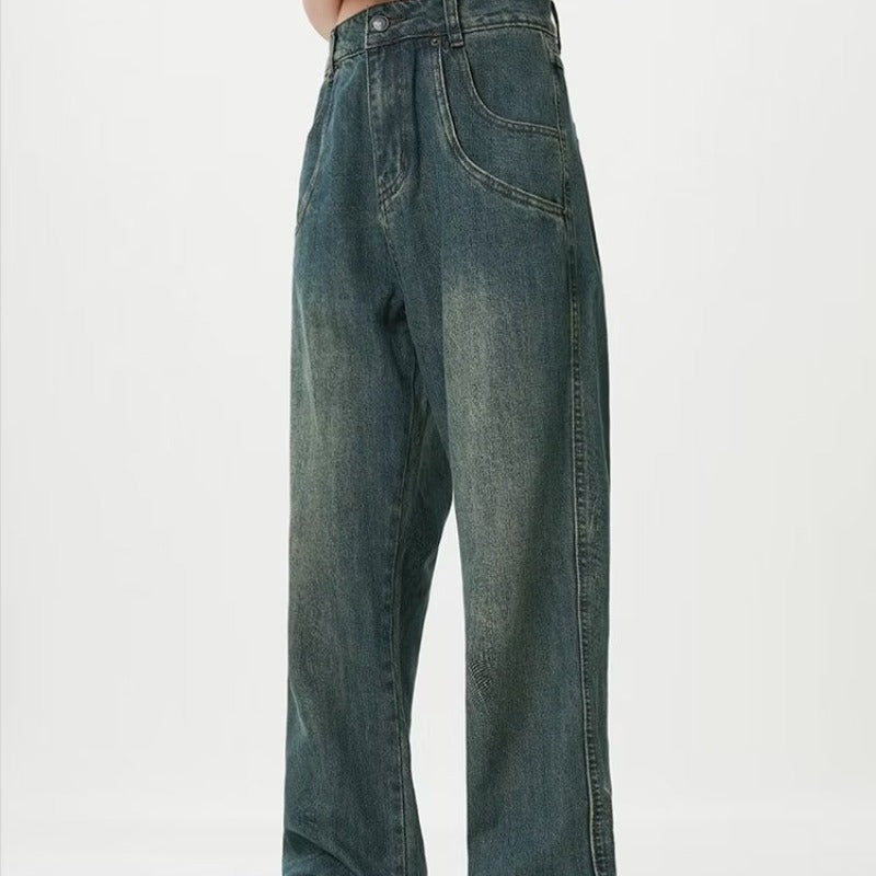 American High Street Casual Jeans Loose Nostalgia Blue Fashion Brand Retro Ladies