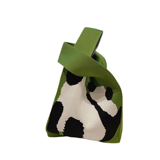 Cute Panda Large Knitted Bag Woven Portable Casual Vest