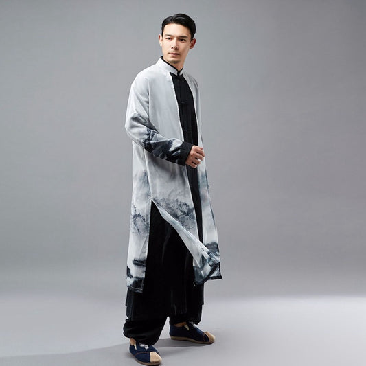 Chinese Style Fake Two Retro Tang Suit Gowns Hanfu Men's Ancient Style Men's Clothing