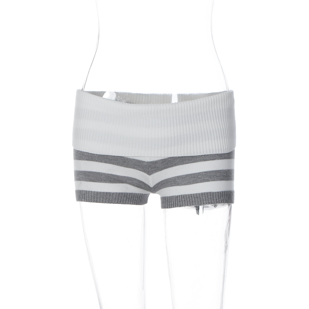 Design-focused Relaxed-style Striped Off-shoulder Long-sleeve Knit Sweater