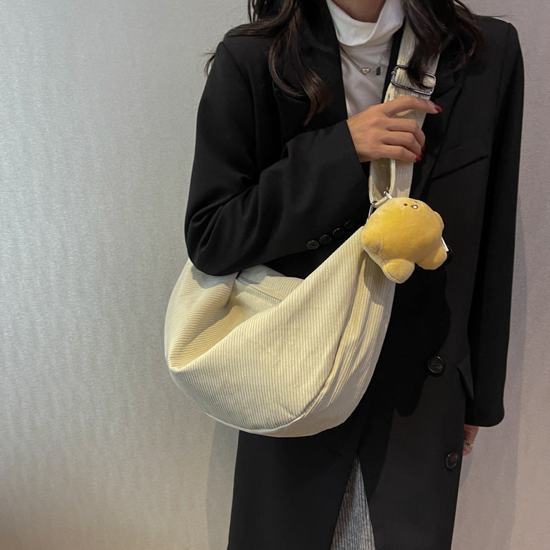 Large Capacity Corduroy Messenger Bag