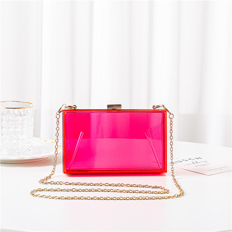 Acrylic Women's Candy Color Transparent Box Bag