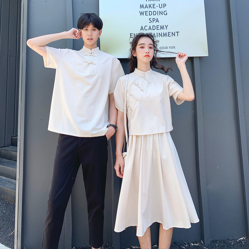 Couple's Fashionable Cute Chinese Style Top Suit