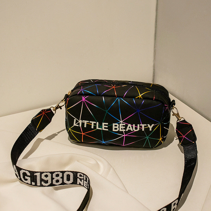 Women's Fashion Lingge Laser Fashion Colorful Messenger Bag