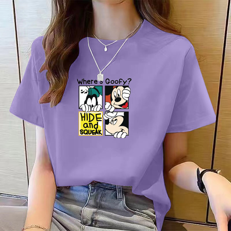 Women's Cute Bear Plus Size Cotton Short Sleeve T-shirt