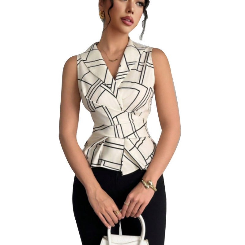 Summer Chic Commuter Sleeveless Top With Straps