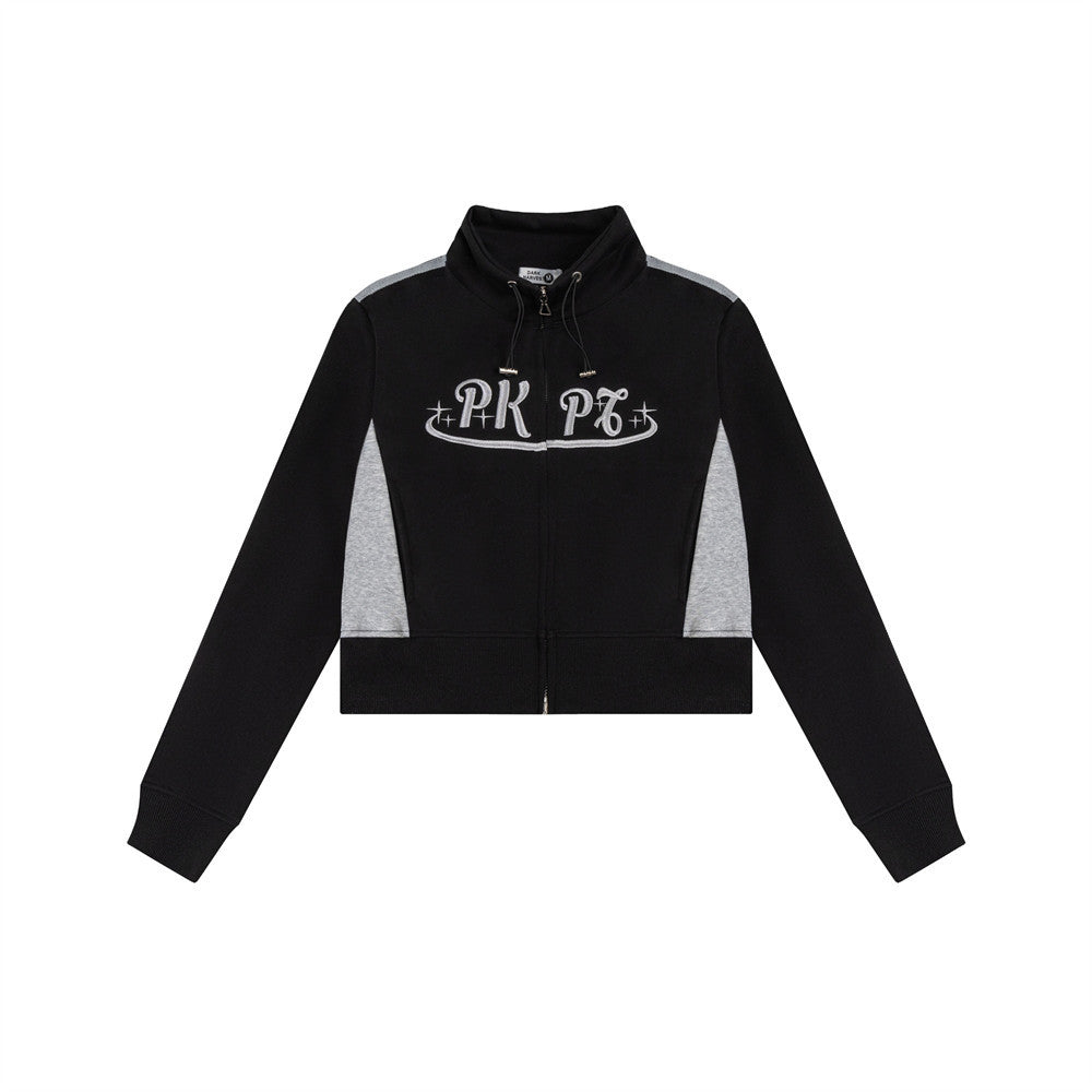 American Color Matching Letters Loose Casual Jacket