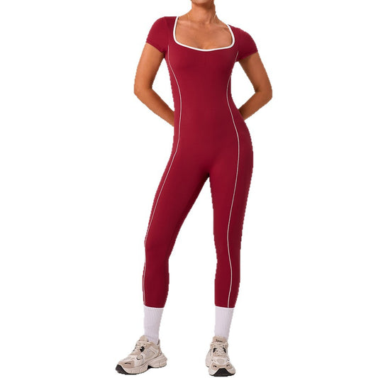 Figursyet Jumpsuit med Udskæringer til Kvinder – Yoga Beklædning