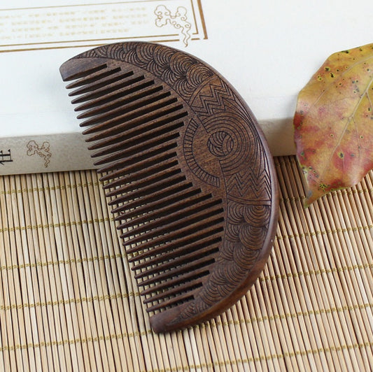 Portable portable teeth gold wire sandalwood comb