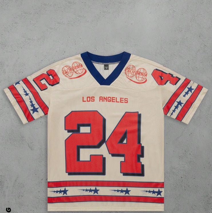 Retro trøje til mænd og kvinder, løs V-hals, sportst-shirt, ét stykke, dropshipping
