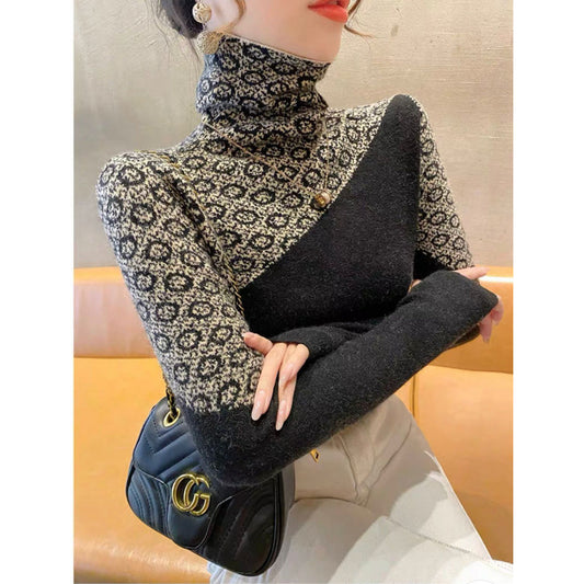Womens Chic Turtleneck Knit Top For Fall And Winter