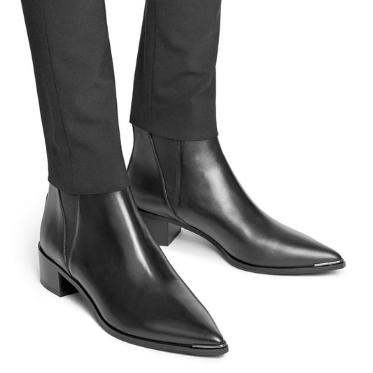 Retro Simple Ladies Thick Heel Pointed Short Boots
