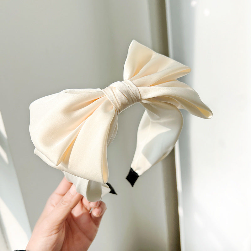 Bow Fashion Solid Color Fabric Craft Headband Hair Accessories