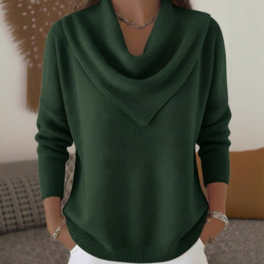 Womens Solid-color Long-sleeve Sweater Top