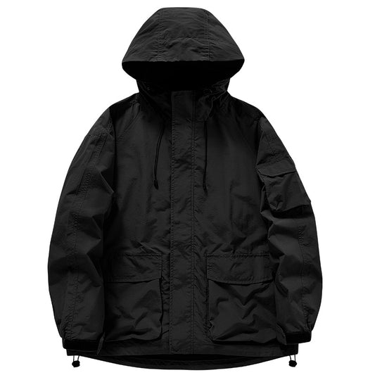 Outdoor Transparent Riding Casual Hooded Jacket