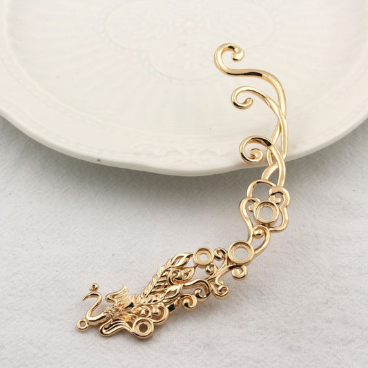 Cast Copper Color Preserving Auspicious Cloud Double-sided Phoenix Pendant
