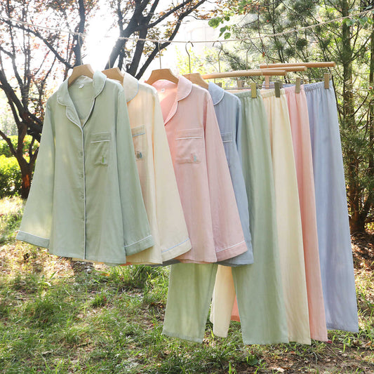 Double Pure Cotton Gauze Pajamas Women's Suit