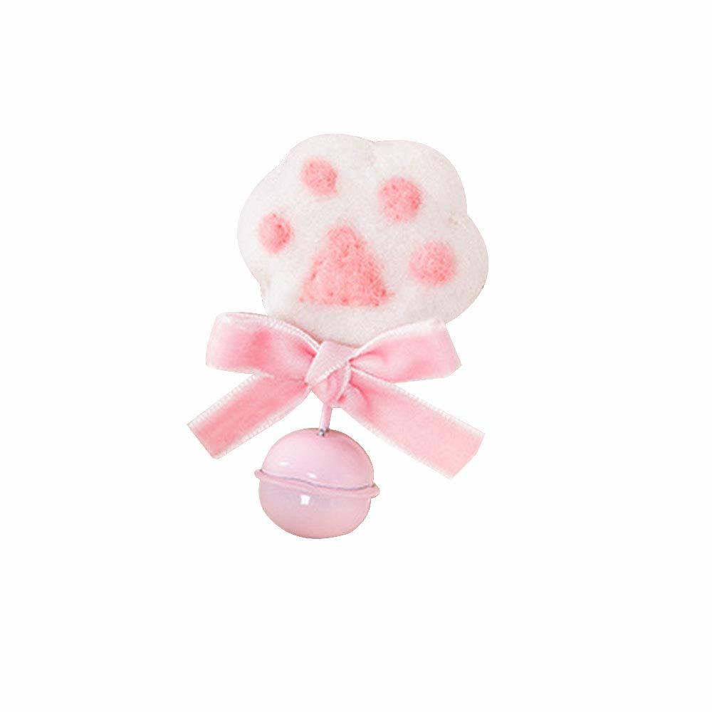 Handmade bow hairpin, bell side clip cat paw