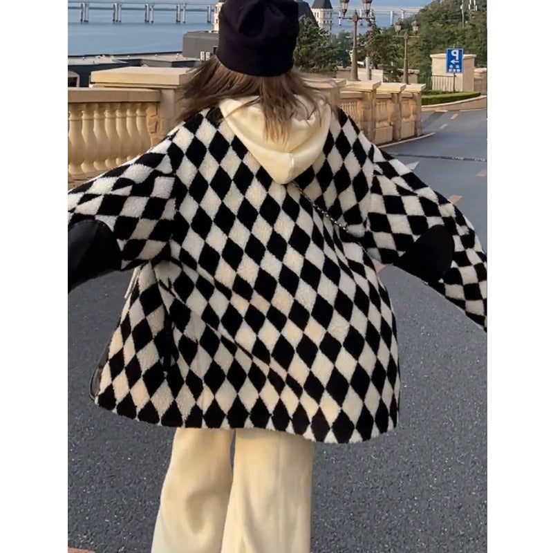 Women's Autumn And Winter Lamb Wool Coat Fleece Thick Padded Coat