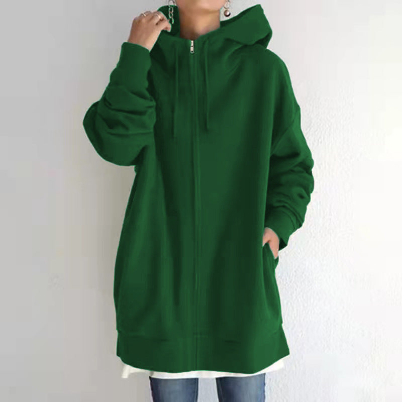 Fuzzy hoodies til kvinder, lange sportspullover hoodies, hoodies med fuld lynlås, sweatshirts