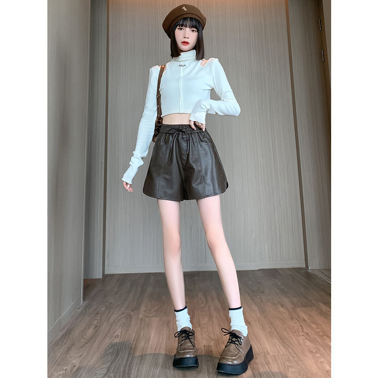 Elastic High-waisted Slimming Wide-leg Pants