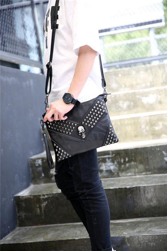 Studded ghost head soft leather hand
