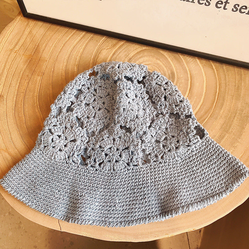Summer Sun Protection Retro Handmade Knitted Hat Women