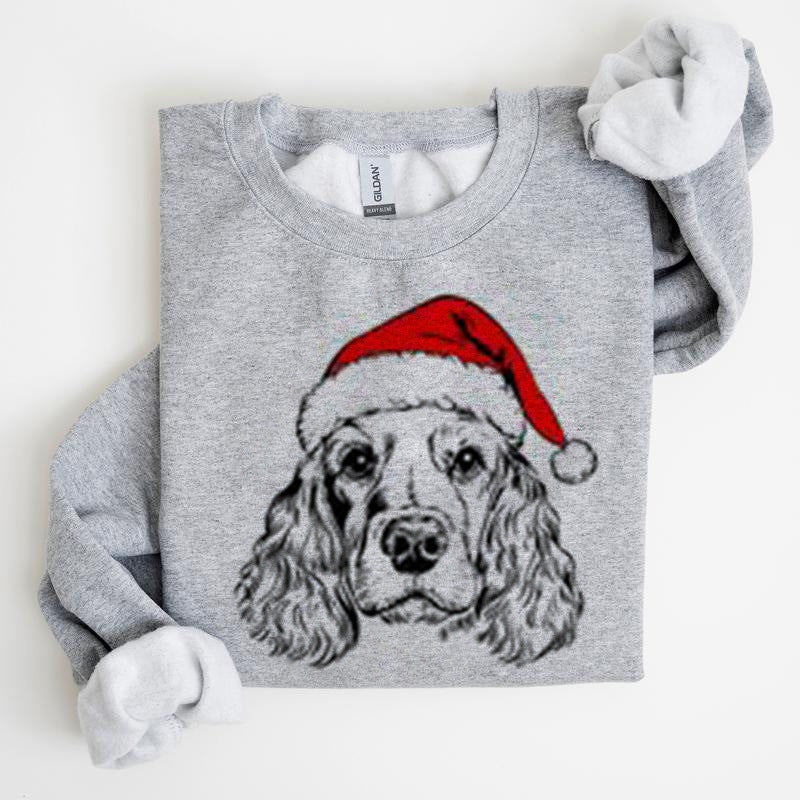 Julehvalpemotiv Polyester Rundhalset Sweatshirt Unisex