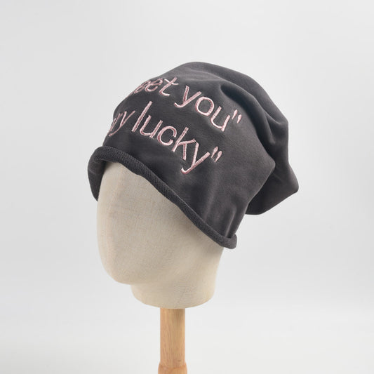 Stylish Oversized Beanie With Chic Letter Embroidery