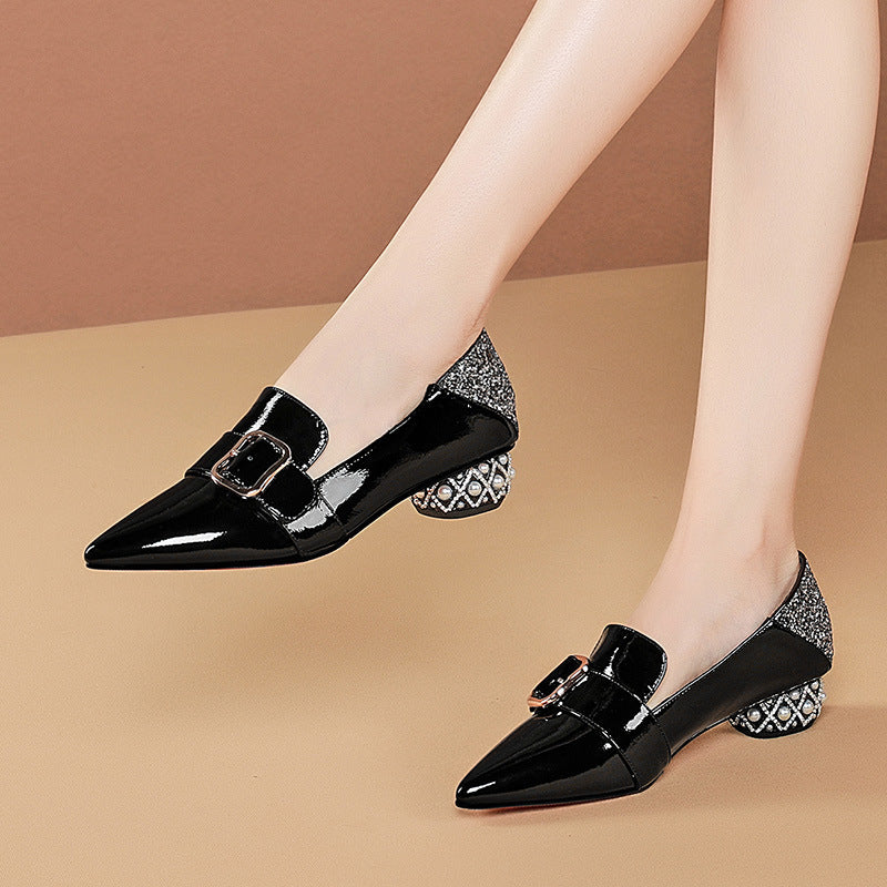 Women's Leather Plus Size Grete Mid-Heel Women's Shoes