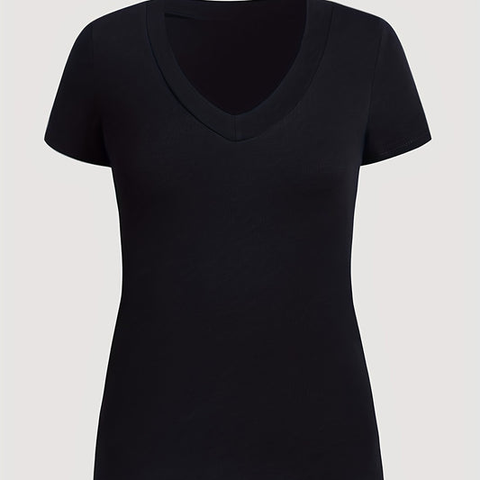 V-hals slim-fit top til kvinder